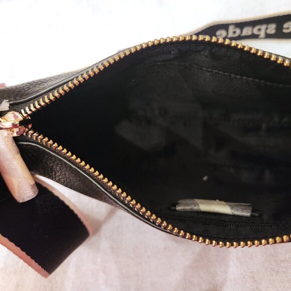 Kate Spade Rosie Black Leather Crossbody With Web Logo Guitar Strap _ NWT - Picture 7 of 8